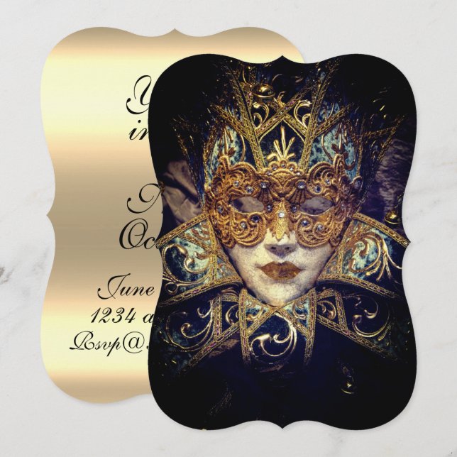 Masquerade mask Victorian elegant gothic Invitation (Front/Back)