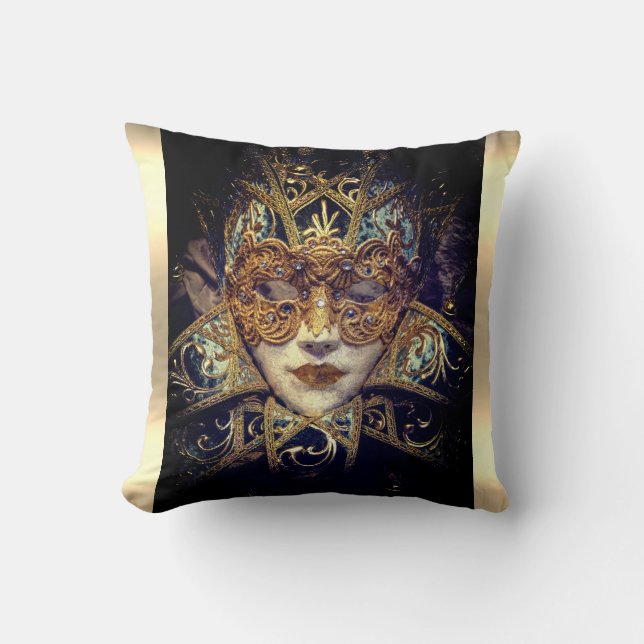 Masquerade mask Victorian elegant gothic Throw Pillow (Front)