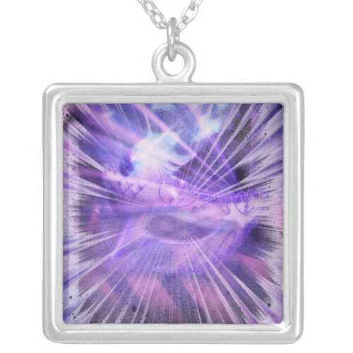 Masquerade Me Purple Silver Plated Necklace