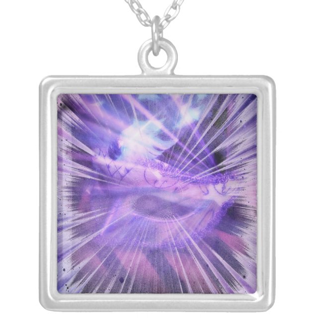 Masquerade Me Purple Silver Plated Necklace (Front)