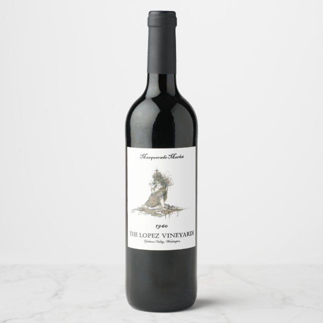 Masquerade Merlot Wine Label (Front)