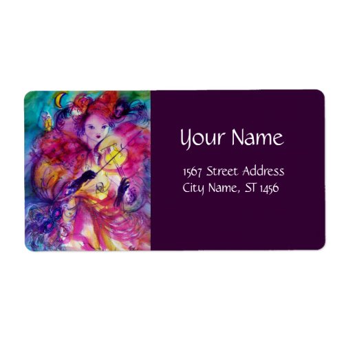 MASQUERADE NIGHT Carnival Musician in Pink Costume Label