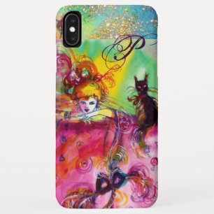 MASQUERADE NIGHT / LADY WITH BLACK CAT MONOGRAM iPhone XS MAX CASE