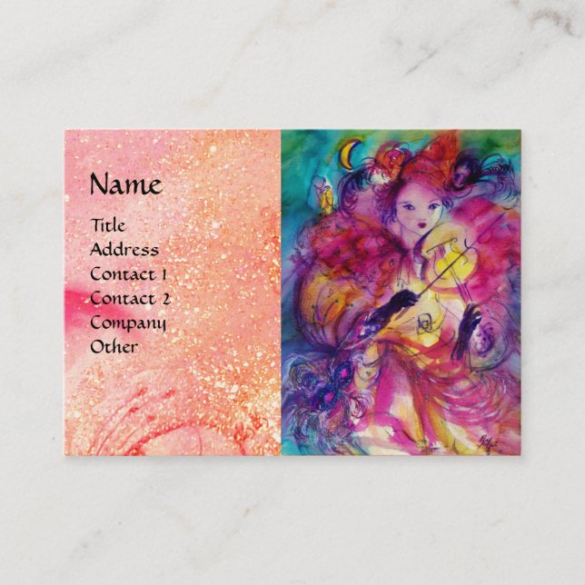 MASQUERADE NIGHT Music,Decor,Theater Artist Business Card (Front)