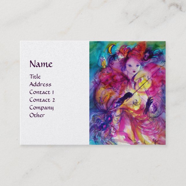 MASQUERADE NIGHT Music,Decor,Theater Artist Business Card (Front)