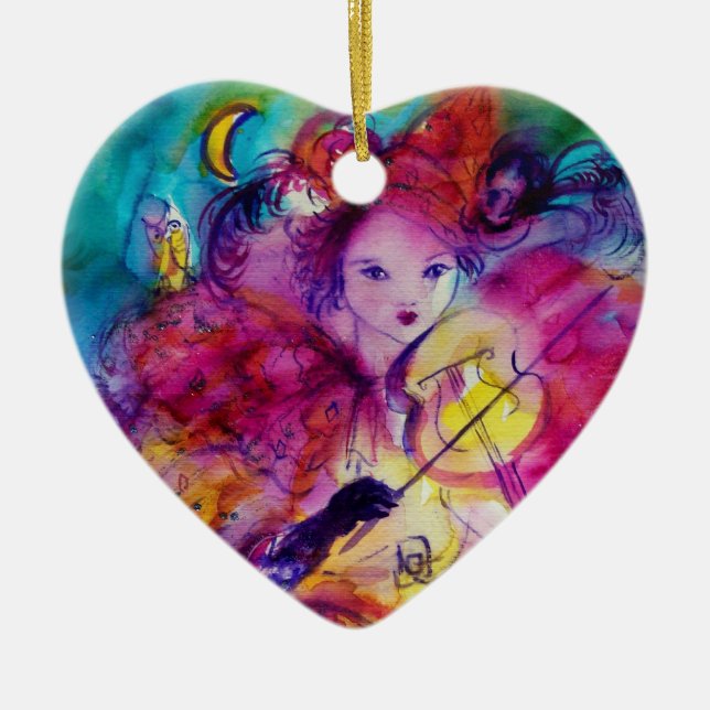 MASQUERADE NIGHT / MUSICAL CLOWN CERAMIC ORNAMENT (Front)