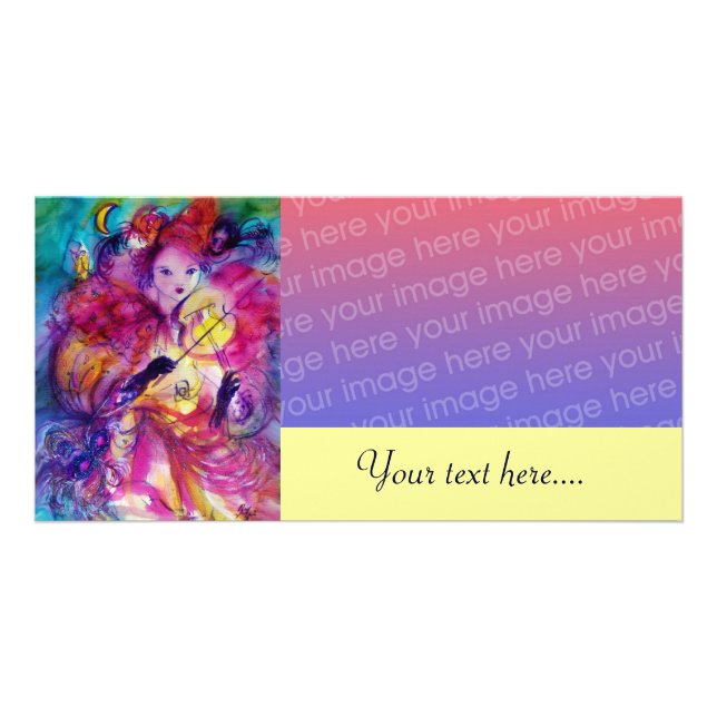 MASQUERADE NIGHT pink red blue yellow Card (Front)