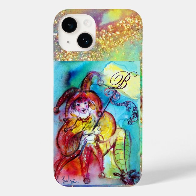 MASQUERADE NIGHT / RED YELLOW JESTER MONOGRAM Case-Mate iPhone CASE (Back)