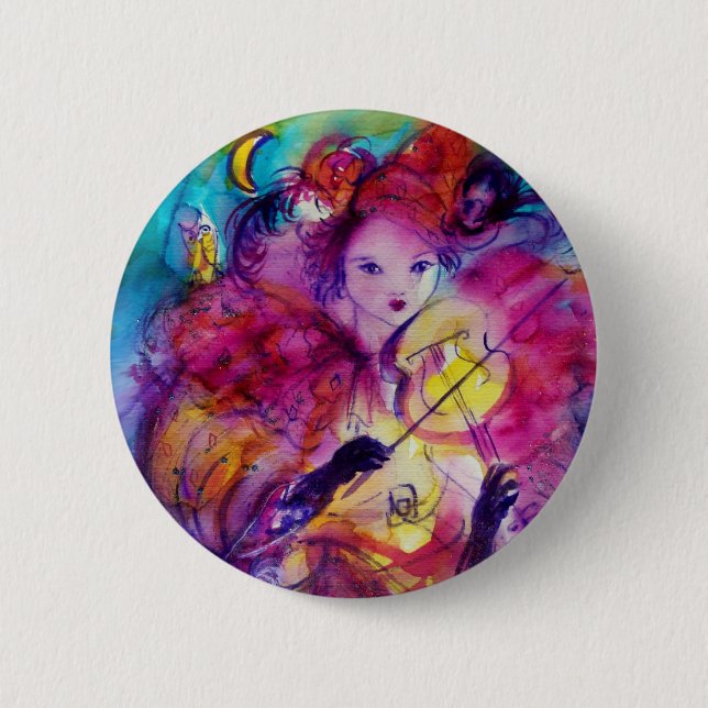 MASQUERADE NIGHT / Venetian Carnival Pinback Button (Front)