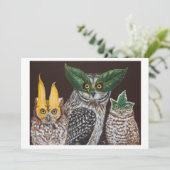 Masquerade owls flat card (Standing Front)