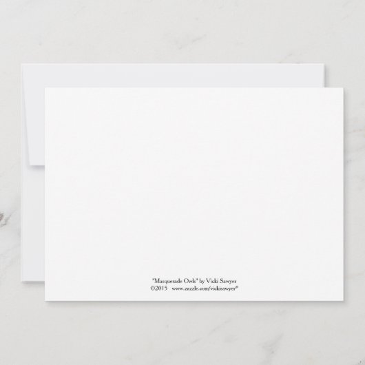 Masquerade owls flat card (Back)