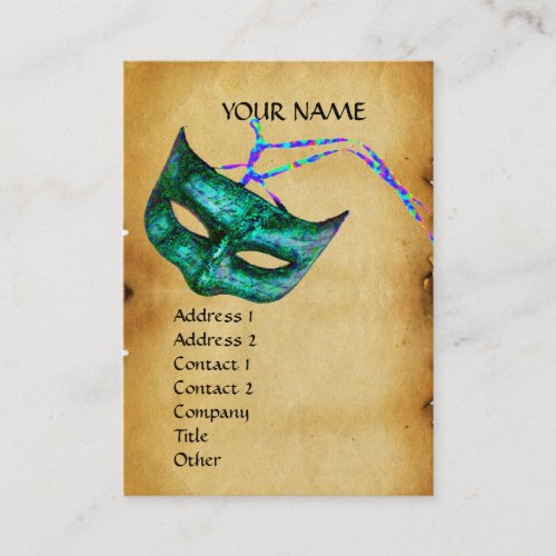 MASQUERADE PARTY1 parchment Business Card