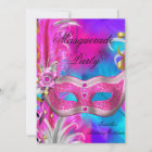 Masquerade Party Birthday Teal Purple Pink