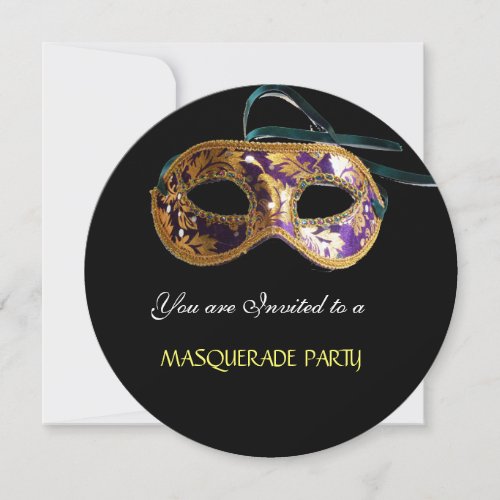 MASQUERADE PARTYBlack white blue Invitation