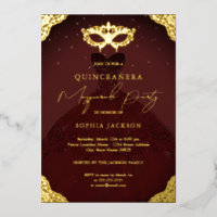 Masquerade Party Burgundy Dress Quinceanera