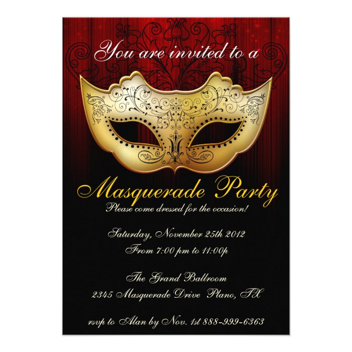 Masquerade Party Celebration Fancy Invitation