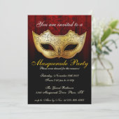 Masquerade Party Celebration Fancy Invitation (Standing Front)