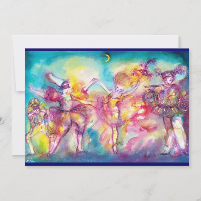 MASQUERADE PARTY, champagne metallic Invitation (Front)