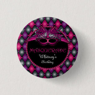 Masquerade Party Favor 1 Inch Round Button