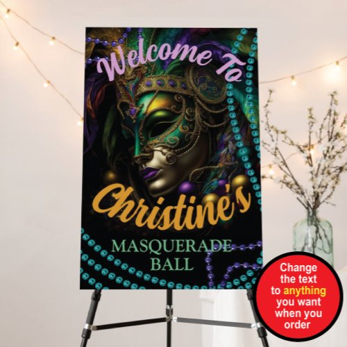 Masquerade Party Foam Board Welcome Sign