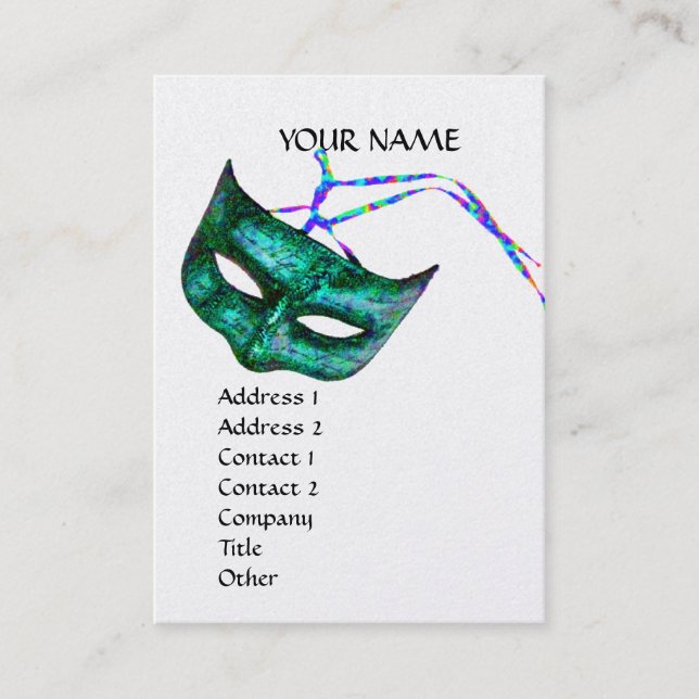 MASQUERADE PARTY gold Business Card (Front)