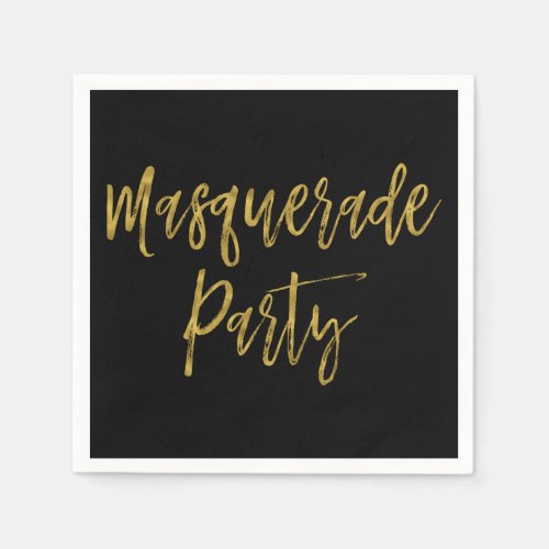 Masquerade Party Gold Foil Birthday Napkins