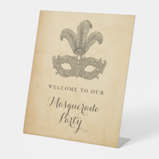 Masquerade Party Halloween Gala Masked Ball Sign