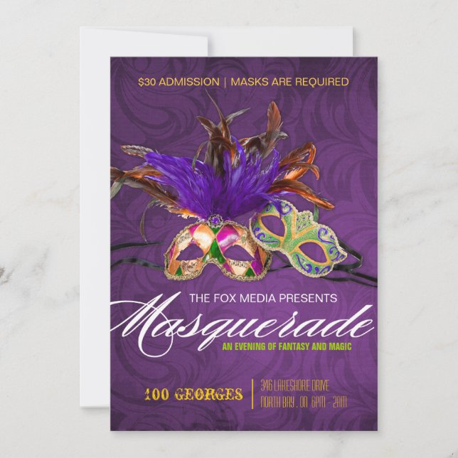 Masquerade Party Invitation (Front)