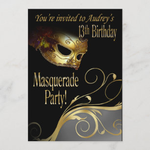 Masquerade Party Invitation for Audrey