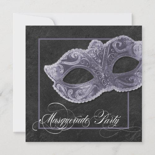 Masquerade Party Invitation - Slate Grey