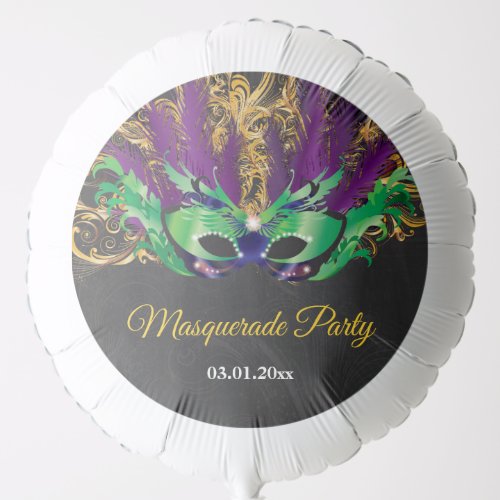 Masquerade Party Magical Night Green Purple Gold Balloon