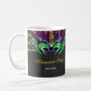 Masquerade Party Magical Night Green Purple Gold Coffee Mug