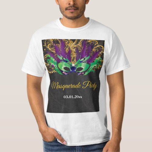 Masquerade Party Magical Night Green Purple Gold T_Shirt