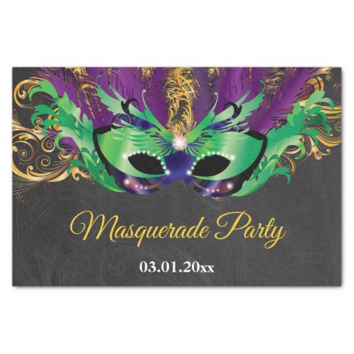 Masquerade Party Magical Night Green Purple Gold Tissue Paper