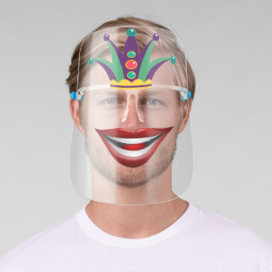 Masquerade Party Mardi gras Funny Humor Joker Face Shield
