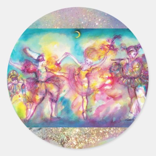 MASQUERADE PARTYMardi Gras MasksDanceMusic Classic Round Sticker