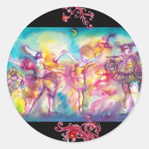 MASQUERADE PARTYMardi Gras MasksDanceMusic Classic Round Sticker