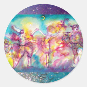 MASQUERADE PARTY,Mardi Gras Masks,Dance,Music Classic Round Sticker