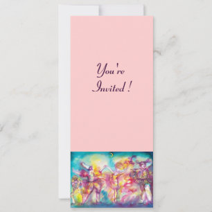 MASQUERADE PARTY,Mardi Gras Masks,Dance,Music Invitation