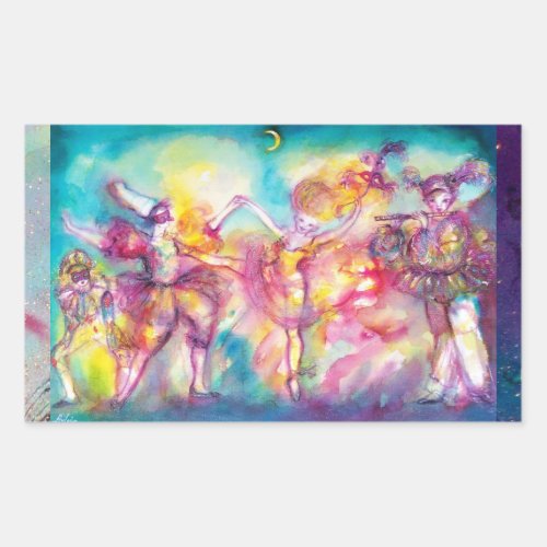 MASQUERADE PARTYMardi Gras MasksDanceMusic Rectangular Sticker