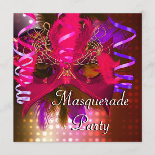 Masquerade Party Mask Mardi Gras Carnival Invitation