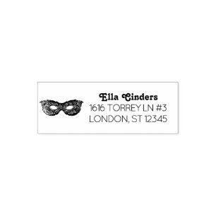 Masquerade Party Mask Return Address Elegant Text Self-inking Stamp