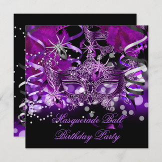 Masquerade Party Mask Spider Purple Gothic Invitation