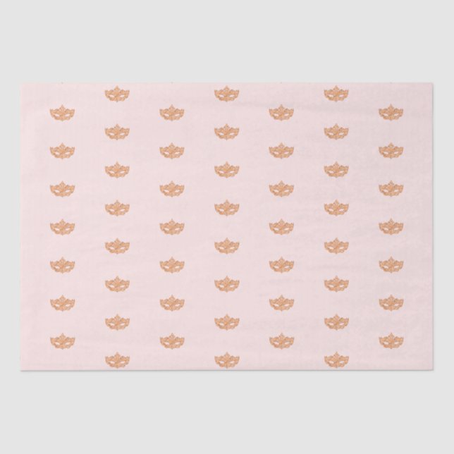Masquerade party rose gold mask tissue paper (Front)