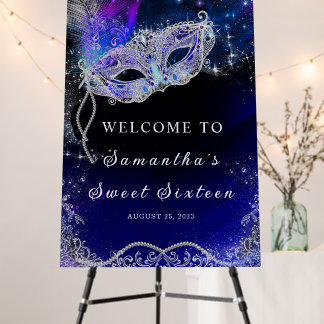 Masquerade Party Sweet Sixteen Welcome Foam Board