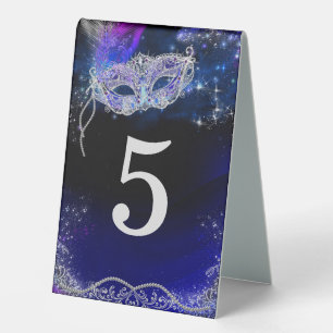 Masquerade Party Table Numbers card Table Tent