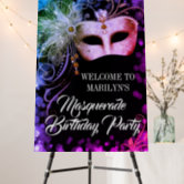 Personalized Masquerade Birthday Party Sign and Frame Bundle - Custom  Masquerade Ball Party Welcome Sign and Selfie Frame - Personalized  Masquerade