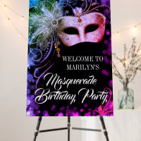 Masquerade Party Weclome Sign Foam Board