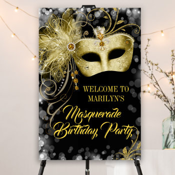Masquerade Party Welcome Sign by Pure_Elegance at Zazzle