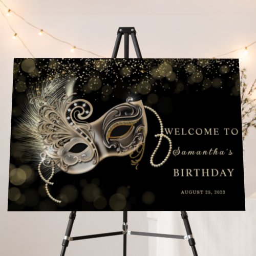 Masquerade Party Welcome Sign Foam Board